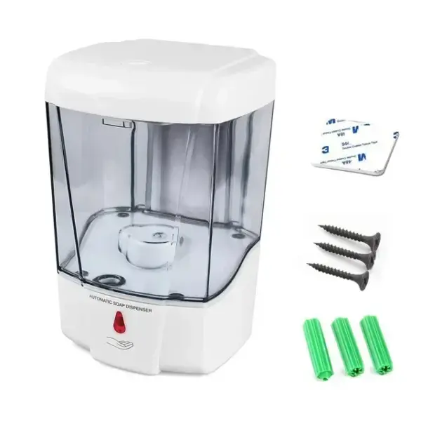 Distributeur automatique de savon sans contact 700ml, lave-mains mural à capteur à piles de grande capacité pour salle de bain et cuisine