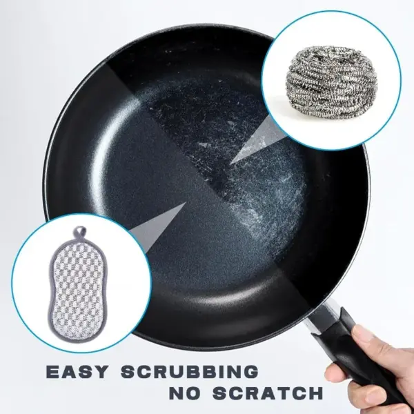 Nouvelles éponges de nettoyage épaissies argent Double face chiffon à vaisselle cuisine plat Pot forte lingette de nettoyage tampons à récurer magiques