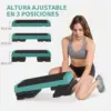 Marche aérobique Sportnow, marche de fitness antidérapante, hauteur réglable 3 niveaux de 10,5/15,5/20,5 cm, charge 250 kg, pour l'exercice à domicile, salle de sport, 77X36X20,5 cm
