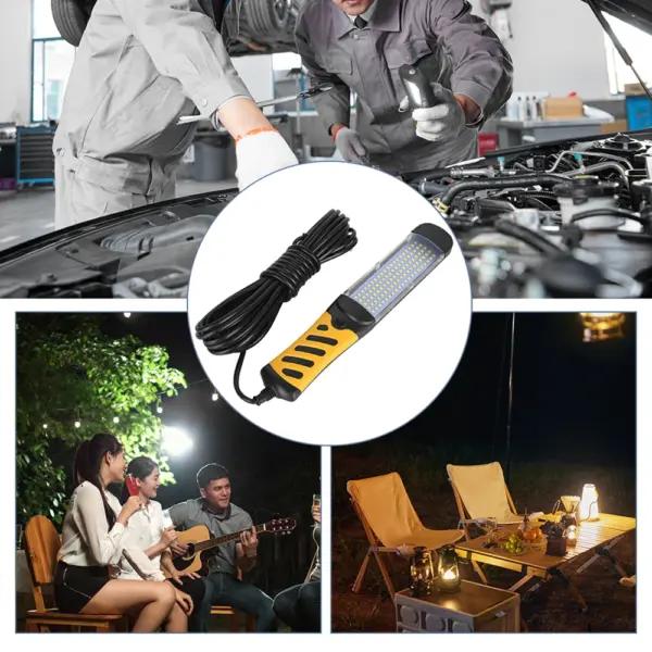 LeeKooluu-Lampe de travail LED avec base magnétique, torche d'inondation portable à 180 °, lampe de camping, lumière de construction, réparation de voiture, maison