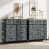 Rosahqnda Commode avec 9 tiroirs, commode de rangement en tissu pour chambre à coucher, salon, couloir, gris, armoire de rangement