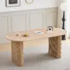 Table à manger moderne simple en bois massif, plateau ovale, adaptée au salon/salle à manger, 180cm x 90cm