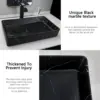 YANKSMART-Évier rectangulaire en céramique avec chute d'eau noire, grand évier de navire, comptoir de vanité, égouttoir pop-up