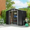 Outsunny Abri de jardin en métal 2,77 m² cabane de jardin 213 x 130 x 185 cm cabanon rangement outils avec kit de fondation, por