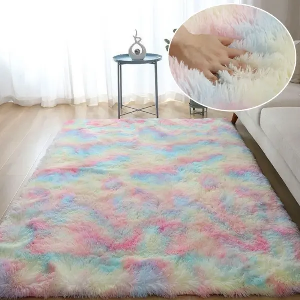 Tapis Gris en Peluche pour Salon et Chambre – Moelleux et Antidérapant