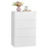 VASAGLE Kailyn Collection - Commode Chambre 4 Tiroirs, Armoire de Rangement, Meuble à Vêtements, 40 x 60 x 97,4 cm, Style Moderne, Blanc Neige