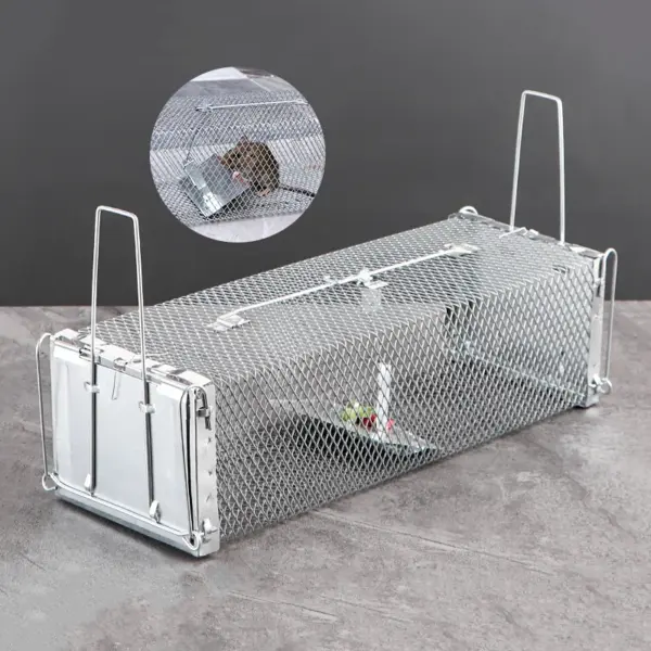 Nouvelle cage métallique en fer pour la maison, piège automatique pour rongeurs d'intérieur, pour attraper les gros rats, cage à rats vivante et humaine