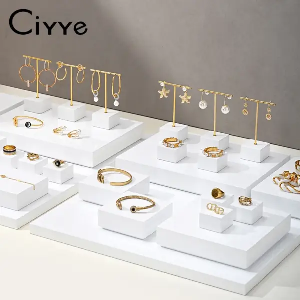 Ciyye – accessoires d'exposition de bijoux en bloc de luxe, pour vitrine de magasin, boucles d'oreilles, bagues, Bracelets, plateau d'exposition de rangement de bijoux à la mode