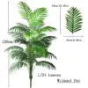 Grand palmier artificiel 90-120cm, fausses plantes tropicales, feuilles de palmier en plastique vert, grande branche d'arbre Monstera pour décoration de jardin de maison