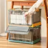 Coffre de rangement pliable, boîte de rangement ouverte, boîte de rangement transparente, organisateur de vêtements de garde-robe de maison, grande capacité en plastique Transparent 1 pièce