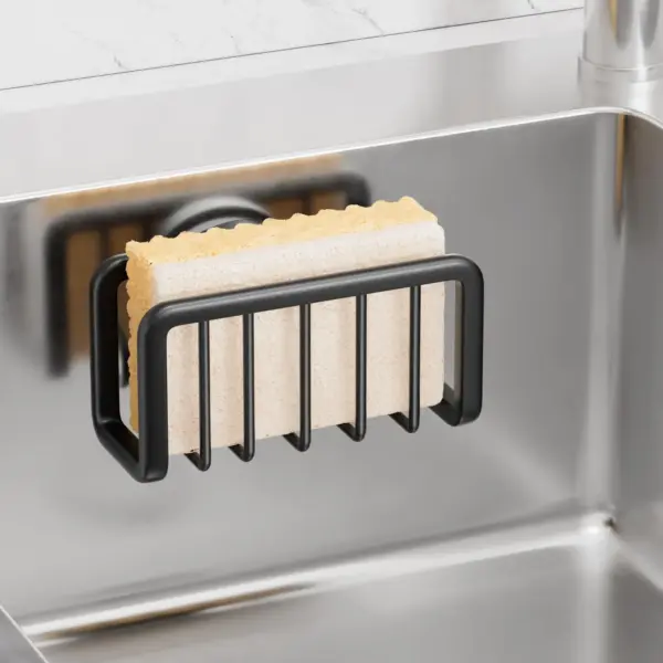 TAILI porte-éponge pour évier de cuisine organisateur avec ventouse caddie d'évier antirouille pour éponges porte-éponge de cuisine amovible