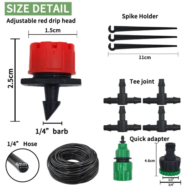 Micro système d'irrigation goutte-à-goutte Portable 20M, arrosage automatique avec goutteurs réglables, Kits d'arrosage par brumisation, tuyau d'arrosage