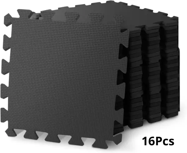 Tapis de Gymnastique en Mousse Imbriqué – 8 ou 16 Pièces, Motif Croisé