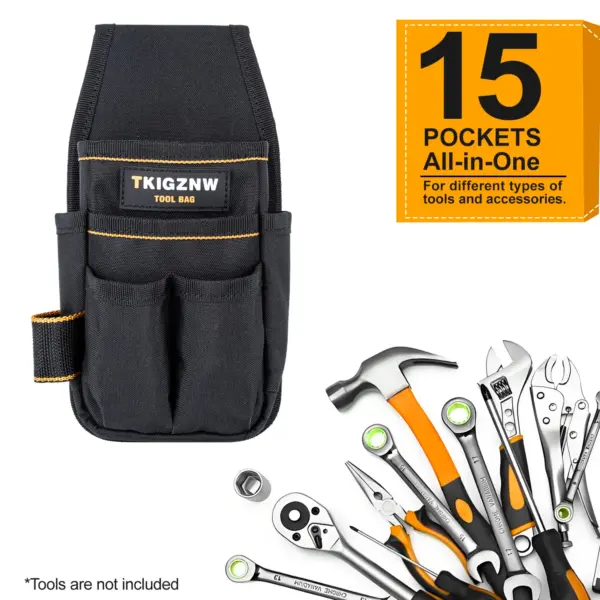 TKIGZNW Pochette à outils robuste avec ceinture réglable – 6 poches et 9 boucles pour tournevis