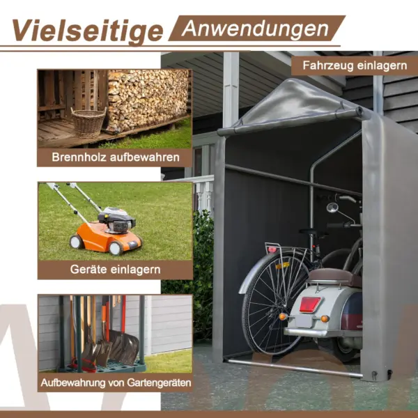 Garage à vélo gris foncé 187x100x160cm |   Abri de jardin en tente