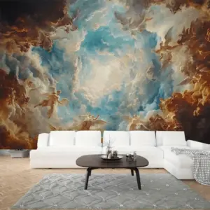 Tapisserie murale Vintage avec personnage de ciel, plafond d'église européenne, affiche de fond de salon, décoration de Studio de dortoir de maison