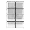 Grande boîte de rangement pour chaussures, 8 pièces, armoire à chaussures transparente en plastique PP, résistant à l'humidité et à la poussière, organisateur moderne noir pour taille 44