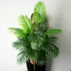 Grand palmier artificiel 90-120cm, fausses plantes tropicales, feuilles de palmier en plastique vert, grande branche d'arbre Monstera pour décoration de jardin de maison