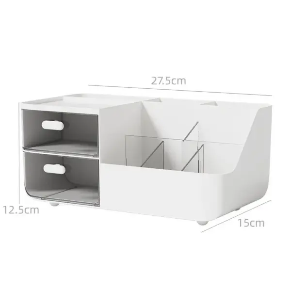 Boîte de rangement de bureau, 1 pièce, organisateur de cosmétiques avec tiroirs, porte-stylo, support de rangement de papeterie pour bureaux de bureau, tri de papeterie