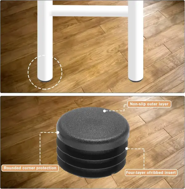 Bouchons de protection pour pieds de chaise, 20/200 pièces, embouts ronds en plastique, Inserts de tuyaux, bouchons de meubles, pieds de Table, matériel de couverture d'extrémité de tube