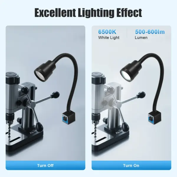5W Led Machine-outil lumière Machine lampe de travail lumière LED Flexible Base magnétique tour lumière lampe industrielle avec Long tuyau