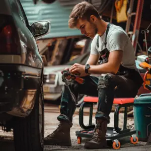 HOMCOM tabouret d'atelier Tabouret de travail avec étagère, coussin de siège rembourré Acier Rouge