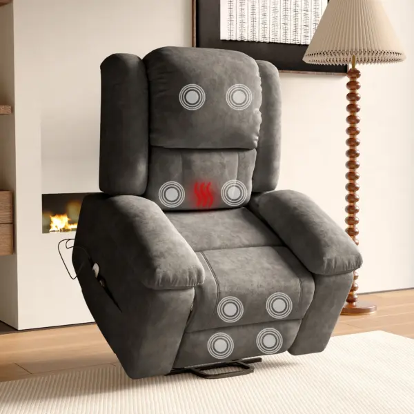 Canapé inclinable Comanlai avec repose-pieds, fauteuil de massage électrique avec 8 points de massage 160 °   Fauteuil pivotant relaxant pour personnes âgées