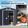 Outsunny Abri de jardin en métal 2,77 m² cabane de jardin 213 x 130 x 185 cm cabanon rangement outils avec kit de fondation, por