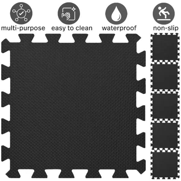 Tapis de Gymnastique en Mousse Imbriqué – 8 ou 16 Pièces, Motif Croisé