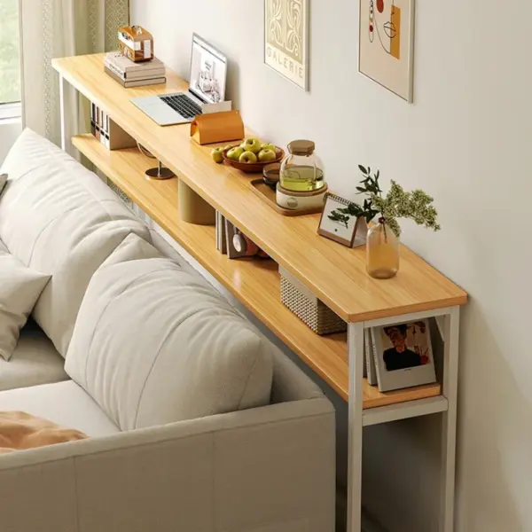 Table d’Appoint Super Étroite Moderne – Étagère de Rangement pour Salon