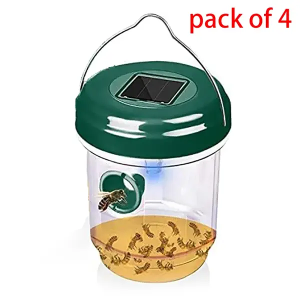 Piège à bouteilles de guêpes à lumière LED ultraviolette à énergie solaire pour l'extérieur, attrape-bonnet d'abeille