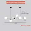Luminaire Suspendu Linéaire à 6 Boules en Verre – Lustre Moderne pour Salle à Manger et Salon