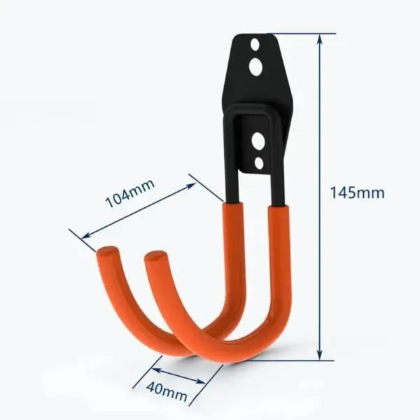 Crochet mural métallique robuste antidérapant – Support de rangement pour garage et vélo