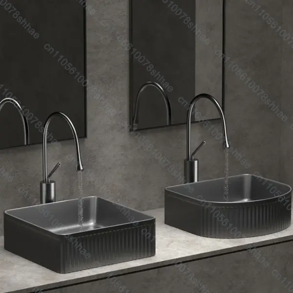 Lavabo de salle de bains en céramique de luxe, lavabo d'art avec accessoires de vidange, bol de lavage au-dessus du comptoir, ensemble d'éviers de comptoir