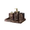 Accessoires de salle de bains en marbre naturel, bouteille de Lotion, pot d'écouvillon de coton, tasse de bain de bouche, porte-savon, boîte à mouchoirs, plateau, fournitures pour la maison
