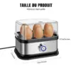 Cuiseur à Œufs Électrique 350W - Cuiseur Vapeur 6 Œufs avec Protection Anti-Sècheresse, Fonction Arrêt Automatique, pour Œufs Mollets/Mi-Cuits/Durs, Maïs Raviolis, Tasse à Mesurer, Mijoteuse Multifonction