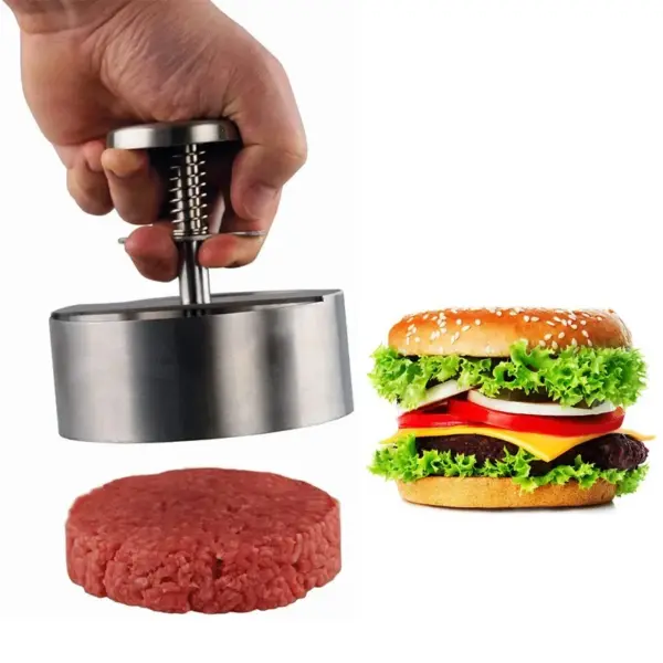 Presse à hamburgers antiadhésive en acier inoxydable 2025, pour fabriquer des hamburgers fins et des hamburgers fins, 304