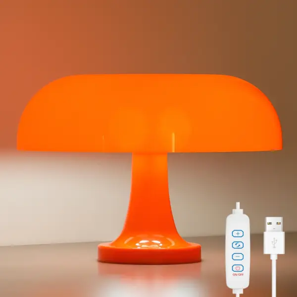 Lampe de Table champignon classique lampe de Table d'art Bauhaus moderne lampe de chevet de chambre lampe de Table décorative Orange de créateur danois