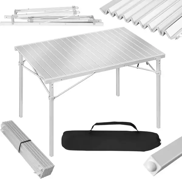 WOLTU Table de Camping pliante en aluminium Table d'extérieur pour Barbecue Portable Table de pique-nique pliable pour Buffet de voyage de jardin de plage