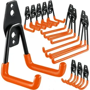 Crochet mural métallique robuste antidérapant – Support de rangement pour garage et vélo