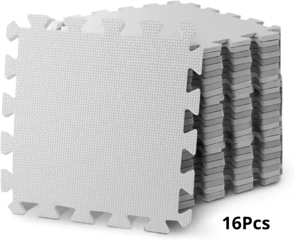 Tapis de Gymnastique en Mousse Imbriqué – 8 ou 16 Pièces, Motif Croisé