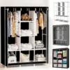 Placard Portable grande maison multicouche économique tissu armoire anti-poussière salle de location placard pour une personne organisateur de vêtements
