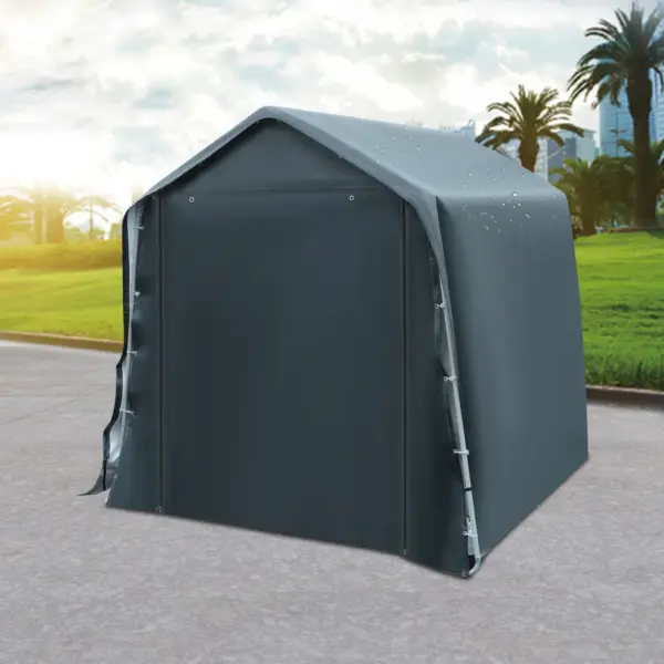 Tente de jardin extérieure, rangement d'outils, hangar de vélo, Garage 2.4x2.4x2.4m avec porte de volet roulant à fermeture éclair, Protection UV étanche