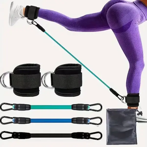 Bandes de résistance de sangle de cheville, corde de traction de force de jambe de hanche, Fitness, entraînement élastique, Yoga à domicile, Pilate, Crossfit, équipement de gymnastique