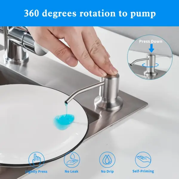 Distributeur de savon liquide pour évier de cuisine, pompe en acier inoxydable 350ML 500ML, bouteille de savon liquide, support d'évier, distributeur de savon à pression manuelle