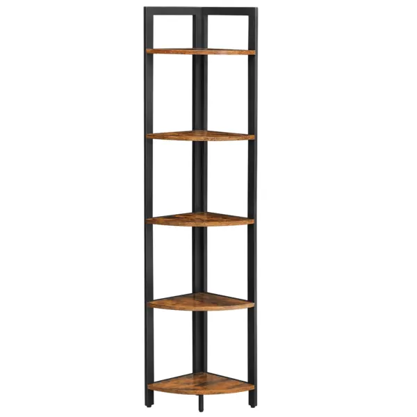 VASAGLE Étagère d'angle à 5 Niveaux, Bibliothèque du Coin, Meuble de Rangement Polyvalent, Porte-Plantes, pour Salon, Chambre, Bureau, Style Industriel