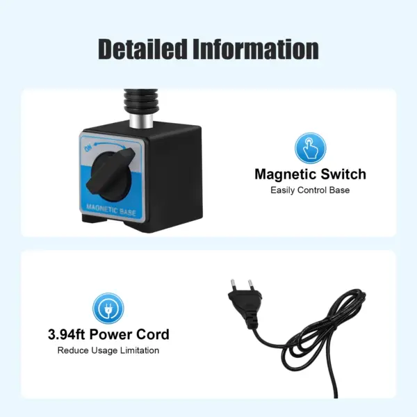 5W Led Machine-outil lumière Machine lampe de travail lumière LED Flexible Base magnétique tour lumière lampe industrielle avec Long tuyau