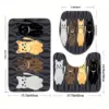 Ensemble de salle de bain chat de dessin animé mignon, tapis de contour doux et antidérapant, housse de toilette et tapis de baignoire pour une décoration intérieure confortable et amusante