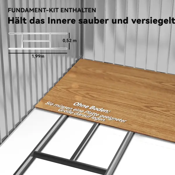 Abri à outils Outsunny avec cadre au sol, hangar à outils, hangar de jardin en acier