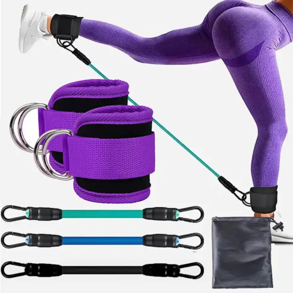 Bandes de résistance de sangle de cheville, corde de traction de force de jambe de hanche, Fitness, entraînement élastique, Yoga à domicile, Pilate, Crossfit, équipement de gymnastique